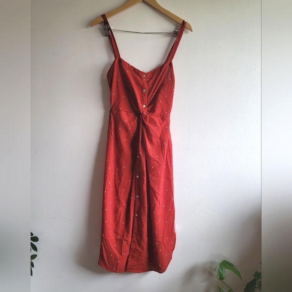 Lovestitch, Amora Knot Front‎ Red Polka Dot Dress, Red & white, Size Small, NWT - Picture 8 of 8